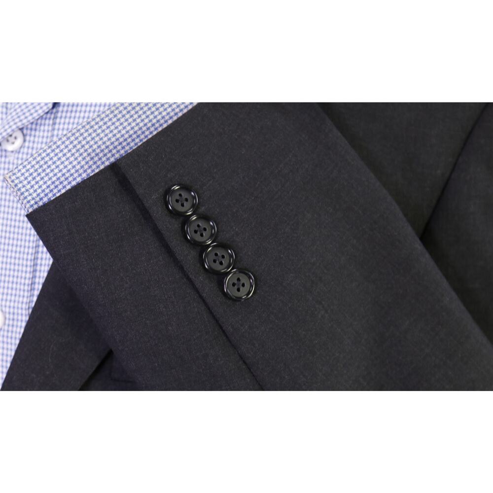 Hickey Freeman Gray Blazer Solid Wool 2-Btn Linds… - image 6